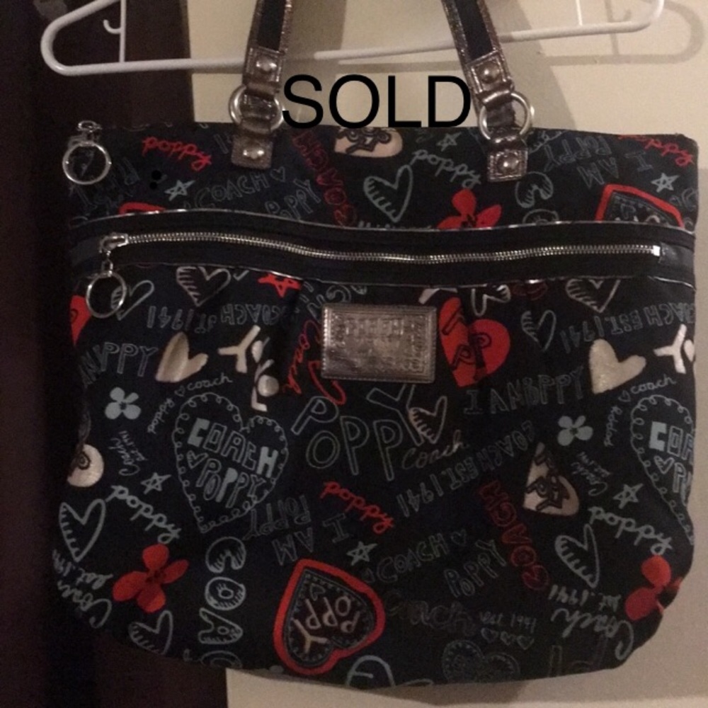SOLD.....Coach graffiti large handbag